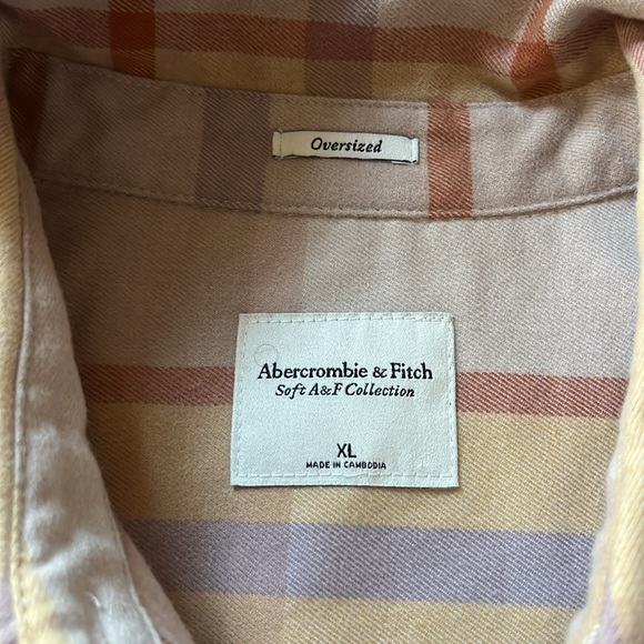 Oversized Abercrombie & Fitch plaid button up flannel size XL - Picture 2 of 4